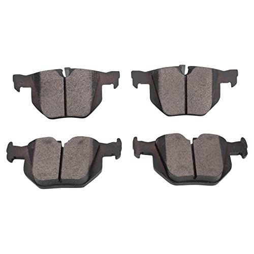 Image of TRQ Rear Brake Pad and Rotor Set Semi Metallic Coated Rotors Parking Shoe Compatible with 2012-2013 BMW 335i 2013 335i xDrive