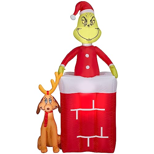Gemmy Industries Animated Airblown Grinch Grinch W/max and Presents