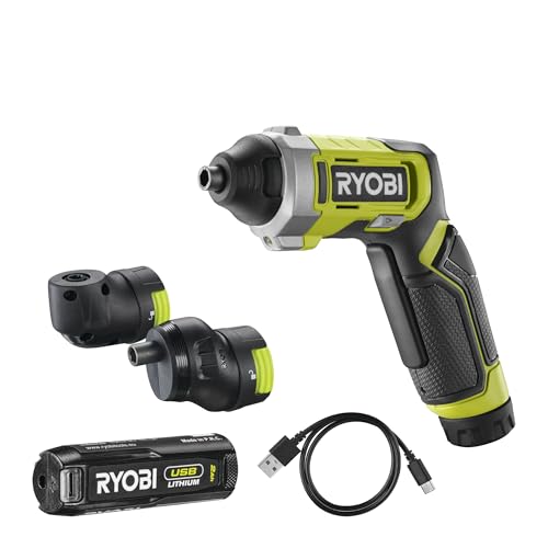 Ryobi - Tournevis 4V - batterie 4V 2,0 Ah USB Lithium rechargeable par son câble USB-C - Livré en...