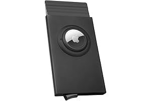 AirTag Card Holder Wallet with Pop-Up Mechanism and RFID Blocking for Enhanced Security