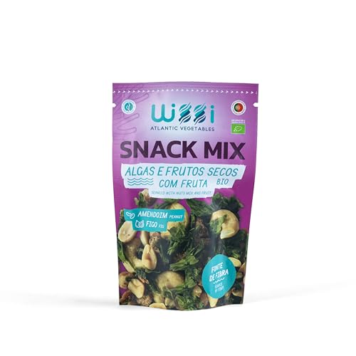 Mezcla de Snack de Algas y Frutos Secos con Fruta Bio, Paquete de 60g