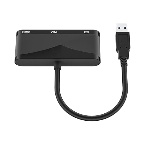 Fly Kan Usb 3.0 To Hdmi/Vga/Audioadapter,Multi-Monitor - Hdmi/Vga/Audio Simultaneous Output (Compatible With Windows 10, 8.1, 7, Xp) #TOP4