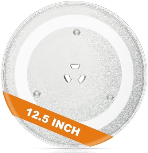 12.5" / 31.7cm Microwave Plate Replacement - Microwave Glass Turntable for Fits Virtually All Small Microwaves - Microwave Glass Plate Dishwasher Safe