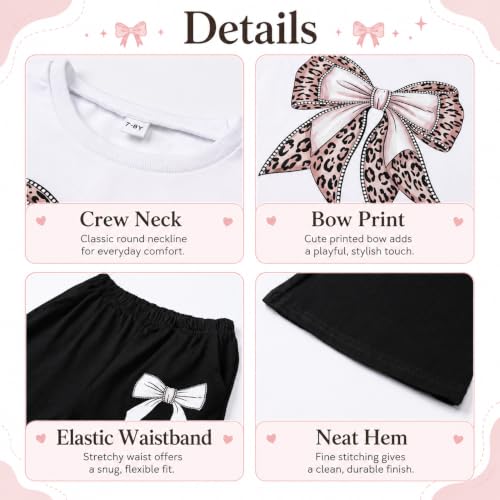 Image of Toddler Girl Clothes Long Sleeve Cartoon & Letter Graphic Top + Fruit Stationery Print Flared Leg Pants