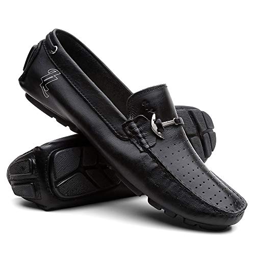 Kit Mocassim Masculino Sapato Para Dirigir Cinto e Carteira - Preto - 44