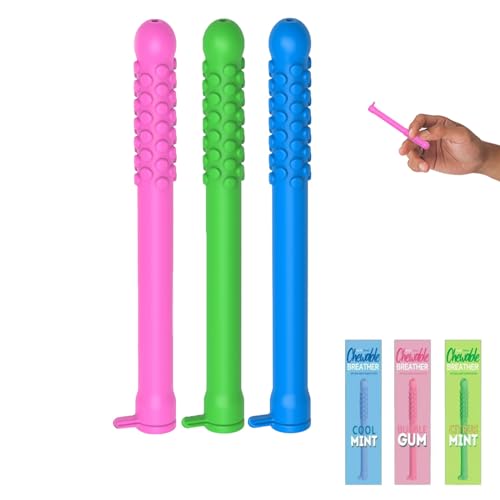 3PCS Chewable Breather Sticks, Essential Oil Breath Stick, Chewable Breather Quit Smoking for Fresh...