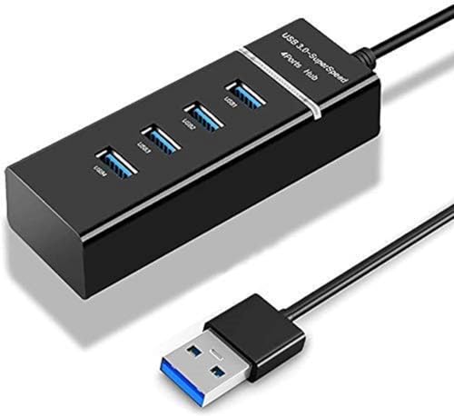 Image of 4 in 1 Portable USB C Hub (Type-C to 4 USB-A Ports) with Aluminum Shell, USB Port Hub 3.0 Compatible for PC, Tablet, and Smartphone - Black STXXOR (USB-HUB)