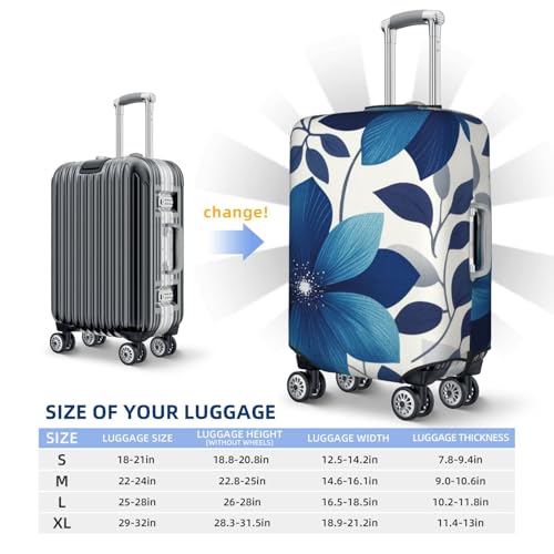 Floral Flower Print Suitcase Covers Protectors, Luggage Covers For 18~32" Suitcase, Accessories Washable Elastic Luggage Protective Cover4