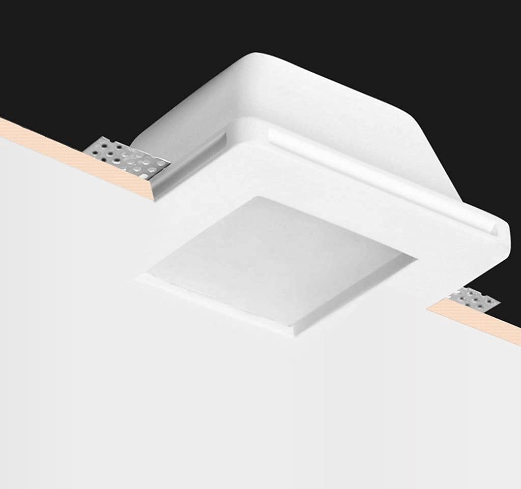Eurekaled® - 10pz Portafaretto in Gesso CERAMICO da Incasso Quadrato con Vetro per Controsoffitti per GU10 e MR16 Cod.1264