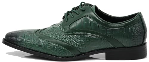 Image of ODN Men's Alligator Crocodile Print Oxfords Fashion Lace Up Dress Shoes