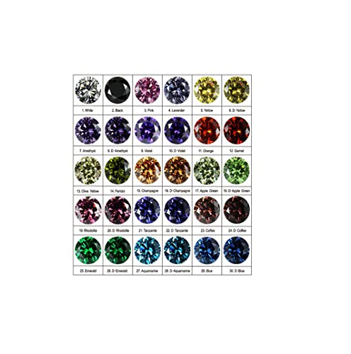 Oxyde de zirconium cubique rond multicolore CZ 1mm pierres en vrac de rechange pour micro pavage