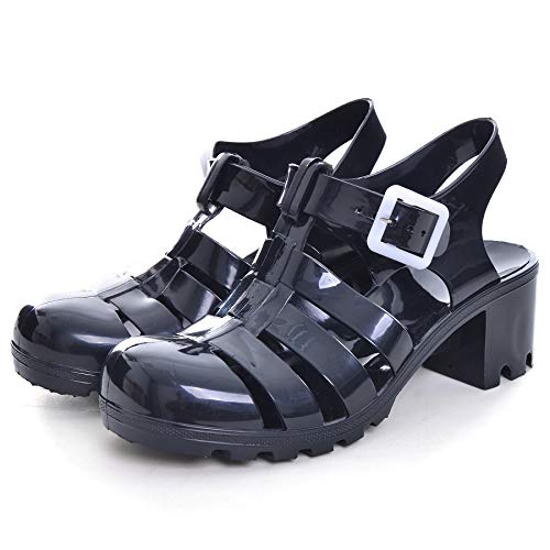 Image of Hee grand Crystal Jelly Heel Sandals for Women Summer Beach Jelly Shoes
