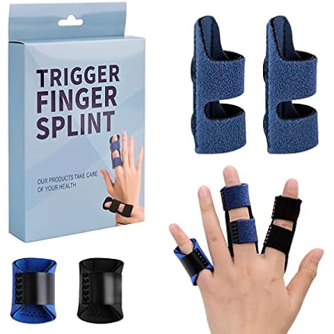 WleCrtl 4 Pcs Finger Splints Finger Straightening Brace Finger Extension Splint Finger Stabilizer with Adjustable Fixing Belt for Arthritis Finger Trigger Broken and Strained Fingers Cover