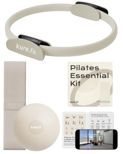 kure.fit Pilates Kit for Women Home Pilates Equipment Set with Ring Ball & Resistance Bands | Pilates Starter Kit with Accessories in Gift Box
