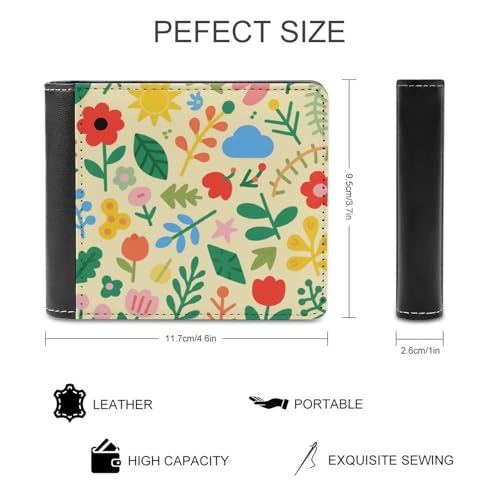 Slim Wallet Irregular Pattern Compact Bifold Wallet with Credit Card Holder Leather Coin Slot ID Window Unisex2