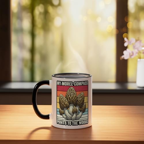 Taza de cerámica vintage Morel Mushroom 11 oz miniatura 3