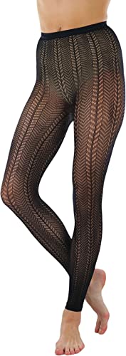 Image of ToBeInStyle Women's Single Floral Lace Fishnet Tights Footless & Stirrup Design