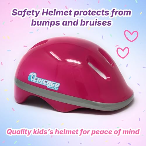 Image of CHICAGO Skates Girls Quad Roller Skates Combo with Protective Gear - Pink /White