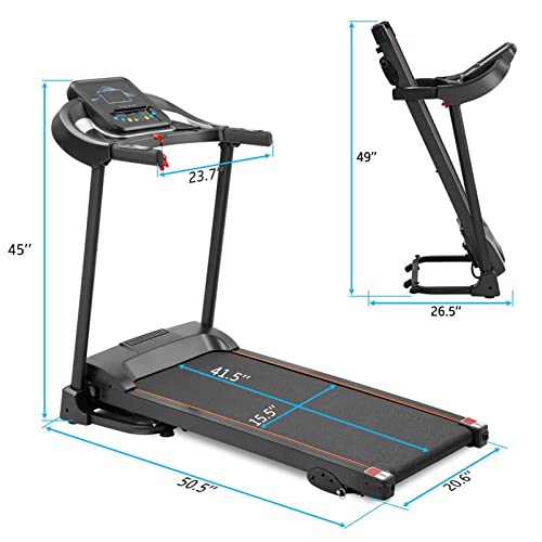 Image of Treadmill Compact Easy Folding Treadmill Motorized Running with Audio Speakers and Incline Adjuster