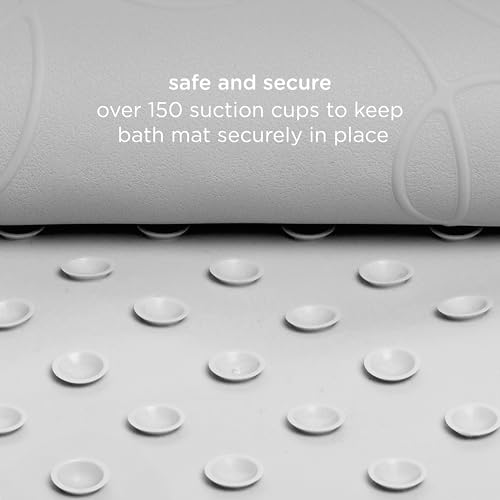 Image of Ubbi Cushioned Non-Slip Bath Mat for Baby, Powerful Suction Cups, Baby Bathtub Time Essentials, Gray