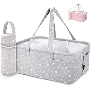 StarHug Baby Diaper Caddy Organizer – Baby Shower Basket | Large Nursery Storage Bin for Changing Table | Car Travel…