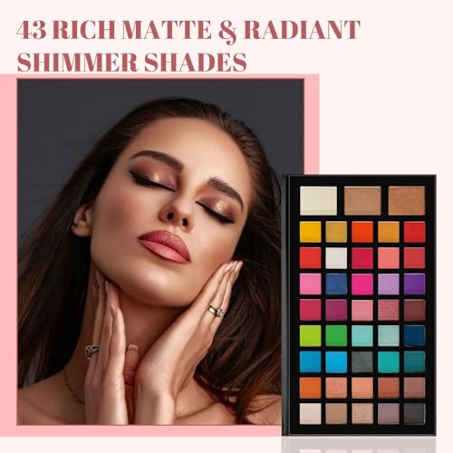 Image of Lakyou Beauty Diamond Eyeshadow Palette 43 in 1| Multi-Color Highly Pigmented Eye Shadow Palette | Matte & Shimmer Shades | Blendable Long-Lasting Eye Makeup | 56g |