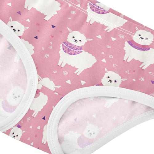 Wusikd Cute Alpaca Girls' Underwear Cotton Pink Girls Briefs Soft Toddler Underwear 2T4