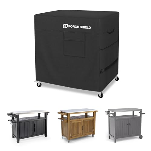 Porch Shield Outdoor Prep Table Cover –Waterproof Patio Dining Cart Cover Fitting Grill Stainless Steel Cart up to 40" L x 24" W x 30" H, Black by Porch Shield - Used condition - US$27.91
