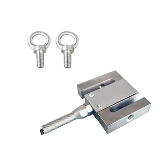 ATO S-Type Load Cell 5kg, Tension Compression Force Sensor, Alloy Steel, High Precision Strain Gauge with Rings, 5kg