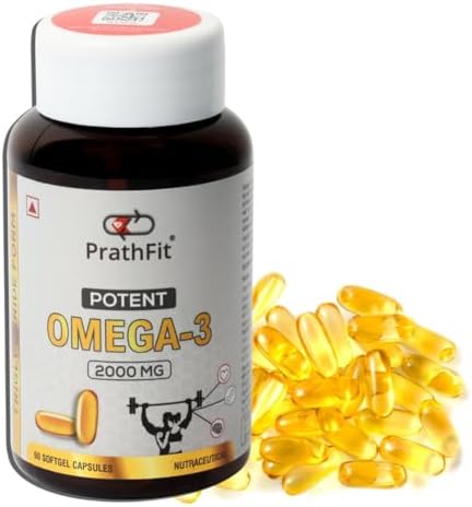 Potent Omega-3 Fish Oil 2000mg Triglyceride Form - Elixir of Overall Health Fish Oil for Heart, Joint, and Brain Support ! 60 capsules in each bottle!