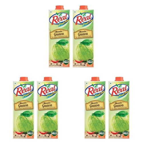 Image of DABUR Real Masala Guava Fruit Juice-1L (Pack Of 6)|No Added Preservatives,No Artificial Colours & Artificial Flavours|Goodness Of Best Guavas With Chatpata Masala|Daily Dose Of Fruit Nutrition