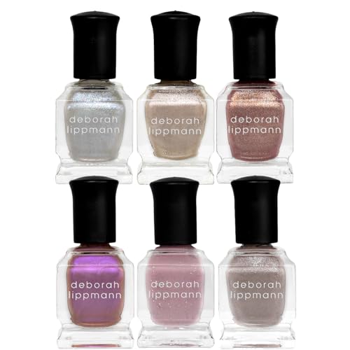 Deborah Lippmann Nail Polish Gel Lab Pro Set | Treatment Enriched for Nail Health Wear and Shine | No Lamps or Tools & 21-Free | Bejeweled 6 Bottles