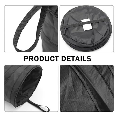 Image of Shakas Car Trash Can, Pop-up Collapsible Car Trash Bin, Waterproof Hanging Car Trash Bag, Portable Foldable Multifunctional Accessories Car Trash Bin (Black)