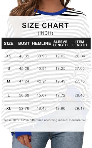 PRETTYGARDEN Women Striped Oversized Sweatshirt Color Block Crew Neck Long Sleeve Casual Pullover Top Spring Y2K Clothes (Black Dark Grey, Small)