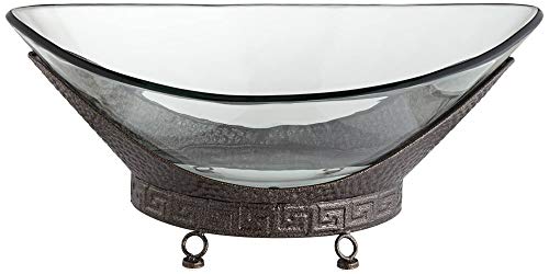 Kensington Hill Barlow 23 1/4" Wide Decorative Glass Bowl With Bronze Base #TOP1