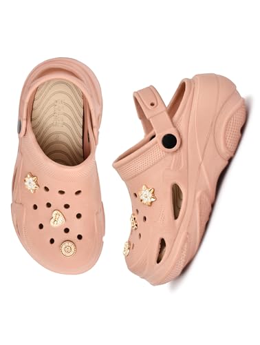 Image of Fashionable Comfortable Adjustable Back Strap Clogs & Premium Cute Charms |Waterproof Anti Skid & Lightweight Cushioned Stylish Clogs Mules for Women's & Girl's BBSILK-11