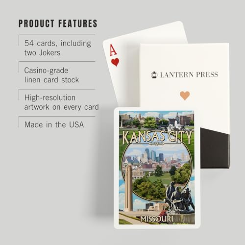 Lantern Press Kansas City Missouri Juego de 52 Cartas Poker miniatura 3