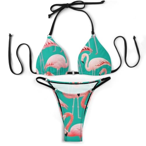 Women's Two Piece Bikini Sets Halter Tropical Bikini3