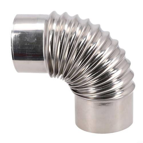 Codo de chimenea para estufa con tapa de lluvia para barbacoas, chimeneas y soluciones de ventilación (80 mm)