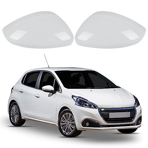 1 paire de coques de rétroviseur de voiture pour 2012-2019 Peugeot 208 2008 (blanc)