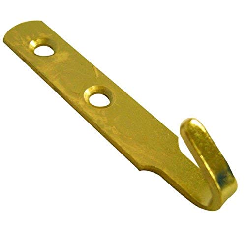 J Shape Heavy Duty Picture / Mirror Hooks - 2 Hole Electro Brass Various Pack Sizes