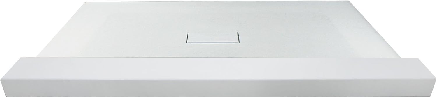 Transolid FZST7940C-31 Trimslate 79-in x 40-in Shower Base with Adjustable Single Threshold and Center Drain, White