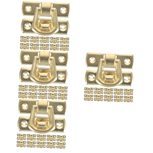 Uonlytech 4sets Wooden Box Buckle Packing Boxes Hasp Latch Buckle Small Lock Small Latch Hasp Buckle Latch Hasp Metal Hasp Lock Boxes Buckle Cabinet Hasp Latch Zinc Alloy Yellow 20pcs*4