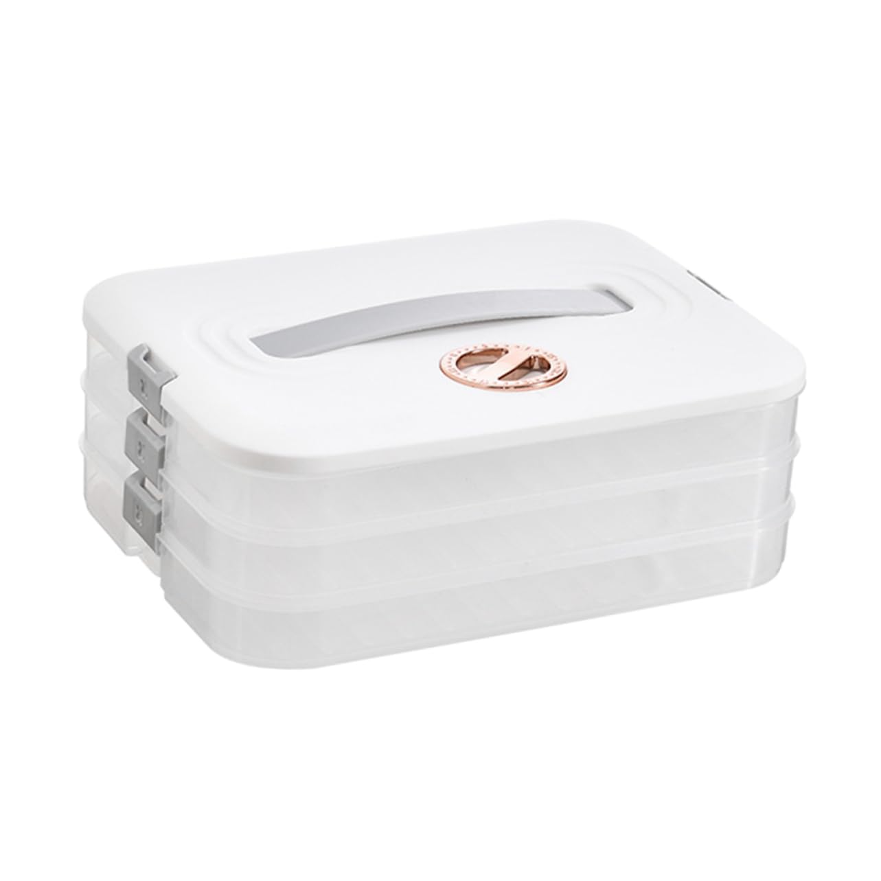 Gatuida Boîte à Raviolis Empilable 3 Couches Blanche En Plastique Alimentaire Résistant Boîte De Rangement Pour Réfrigérateur Et Congélateur Usage Domestique Transportable