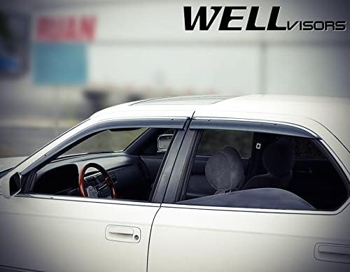 WellVisors Window Visors Wind Deflectors Compatible with Lexus LS400 UCF10 1990-1994 with Chrome Trim Rain Guards 3-847LX013