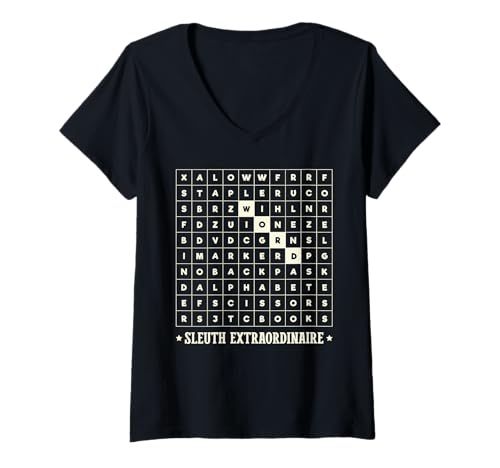 Word Sleuth Extraordinaire - Femme Word Sleuth Extraordinaire T-Shirt avec Col en V