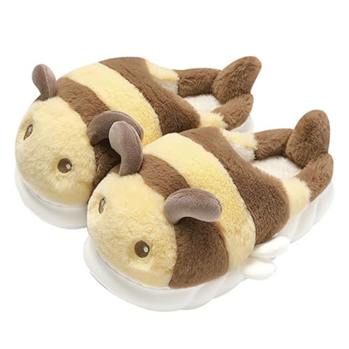 Baiyuruodie Women's and Men's Cute Bee Animal Slippers - Warm, Non-Slip - Birthday and Holiday Gifts