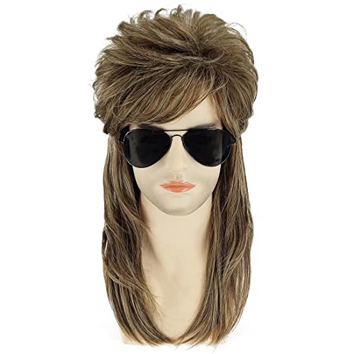 Ruina Wigs for Mens 60s 70s 80s Costume Wig Mullet Wigs for 