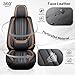 Seat Covers for Jeep Wrangler JK/JKU 2007-2018 X Unlimited X Sahara Rubicon Full Set 5 Seats, Breathable Leather Car Seat Cover Waterproof Protector,Anti-Slip Vehicle Chair Cover(Black Brown)