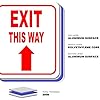 Exit This Way - Left Arrow Sign - Direction for Exit Sign, Aluminum Signs For Business - Bar Signage, Coffee Shop - Retail Store Signage - Indoor Outdoor Aluminum Signs - 8.5 X 10